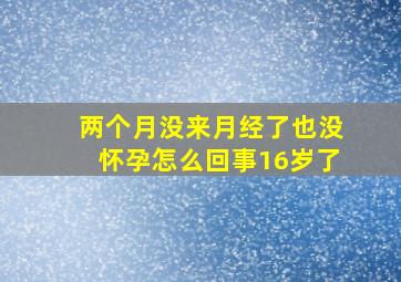 两个月没来月经了也没怀孕怎么回事16岁了