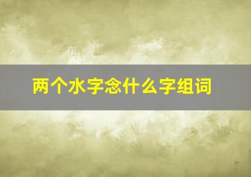 两个水字念什么字组词