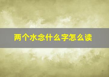 两个水念什么字怎么读