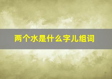 两个水是什么字儿组词