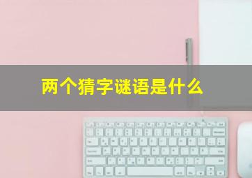 两个猜字谜语是什么