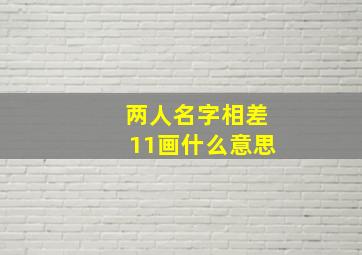 两人名字相差11画什么意思