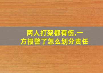 两人打架都有伤,一方报警了怎么划分责任