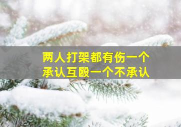 两人打架都有伤一个承认互殴一个不承认