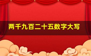 两千九百二十五数字大写