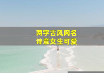 两字古风网名诗意女生可爱