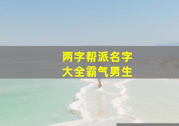 两字帮派名字大全霸气男生