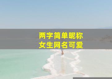 两字简单昵称女生网名可爱