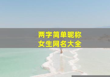 两字简单昵称女生网名大全