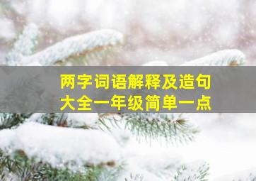 两字词语解释及造句大全一年级简单一点