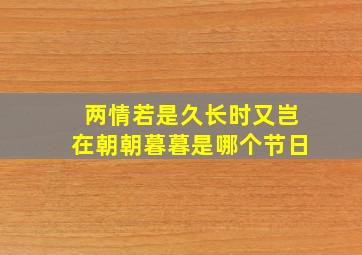 两情若是久长时又岂在朝朝暮暮是哪个节日