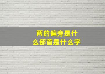 两的偏旁是什么部首是什么字