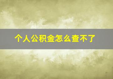 个人公积金怎么查不了