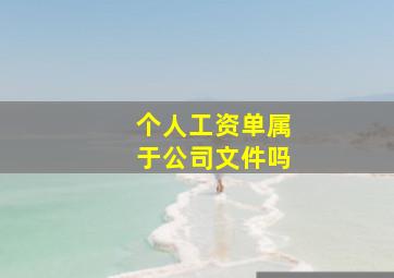 个人工资单属于公司文件吗