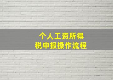 个人工资所得税申报操作流程