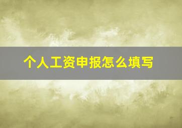 个人工资申报怎么填写