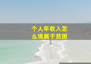 个人年收入怎么填属于贫困