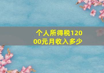 个人所得税12000元月收入多少