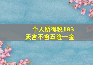 个人所得税183天含不含五险一金