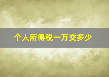 个人所得税一万交多少