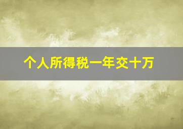 个人所得税一年交十万