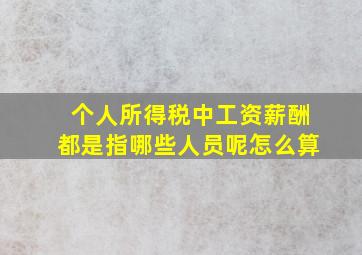 个人所得税中工资薪酬都是指哪些人员呢怎么算