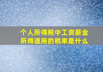 个人所得税中工资薪金所得适用的税率是什么