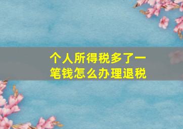 个人所得税多了一笔钱怎么办理退税