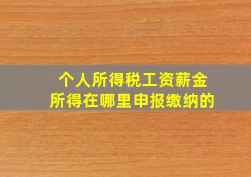 个人所得税工资薪金所得在哪里申报缴纳的