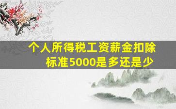 个人所得税工资薪金扣除标准5000是多还是少