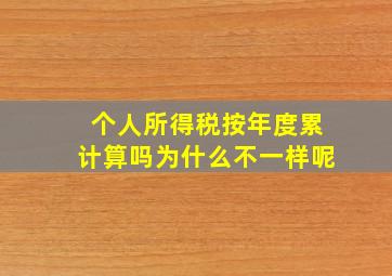 个人所得税按年度累计算吗为什么不一样呢