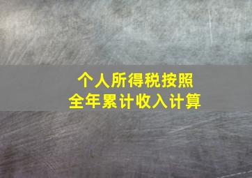 个人所得税按照全年累计收入计算