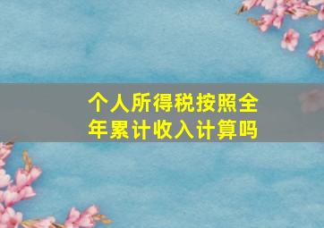 个人所得税按照全年累计收入计算吗