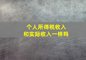 个人所得税收入和实际收入一样吗