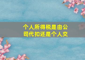 个人所得税是由公司代扣还是个人交