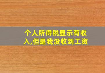 个人所得税显示有收入,但是我没收到工资