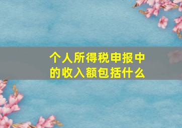 个人所得税申报中的收入额包括什么