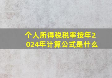 个人所得税税率按年2024年计算公式是什么