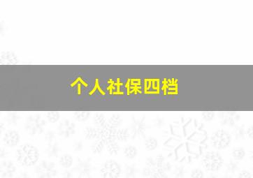 个人社保四档