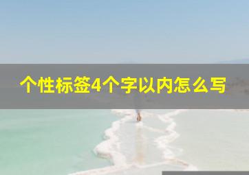 个性标签4个字以内怎么写