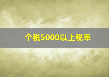 个税5000以上税率