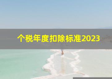 个税年度扣除标准2023