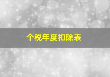 个税年度扣除表