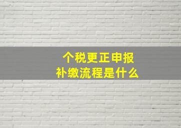 个税更正申报补缴流程是什么