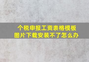 个税申报工资表格模板图片下载安装不了怎么办