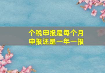 个税申报是每个月申报还是一年一报