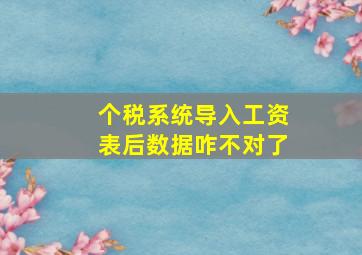 个税系统导入工资表后数据咋不对了