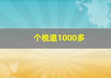 个税退1000多