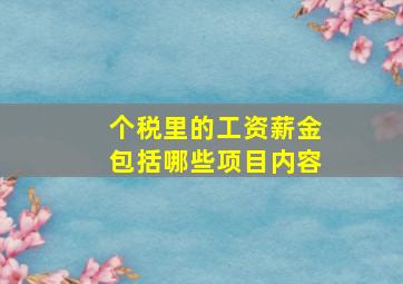 个税里的工资薪金包括哪些项目内容