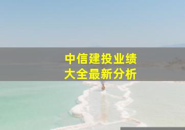 中信建投业绩大全最新分析